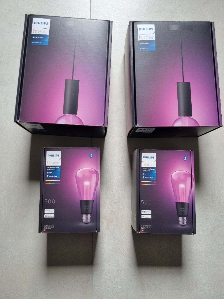 Philips Hue Lightguide hanglamp met ST72 lamp, Overige materialen, White and Color Ambiance, Nieuw, E27 (groot)