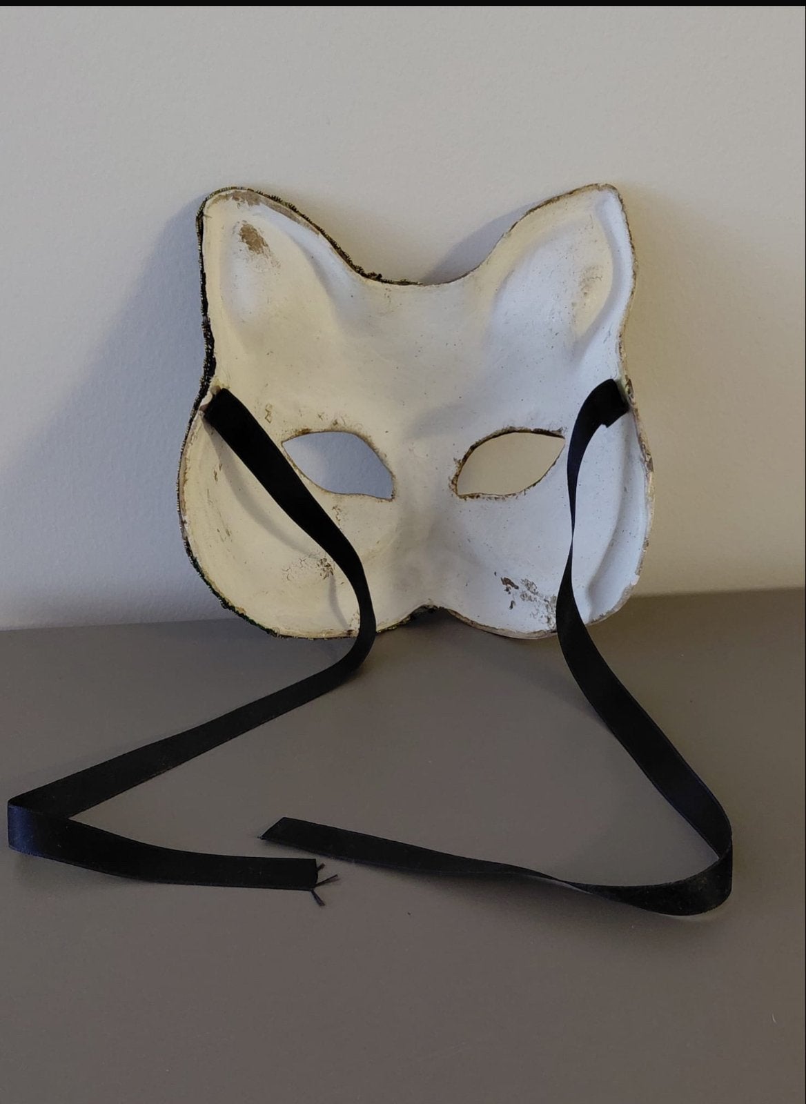Venetiaans Kattenmasker - Papier-maché, Ophalen of Verzenden, Gebruikt, Feestartikel, Carnaval