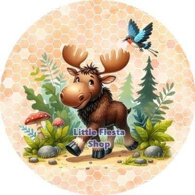 L2480 icing frosting eland moos 20cm eetbare taart print, Ophalen of Verzenden, Nieuw, Taarten, Versiering