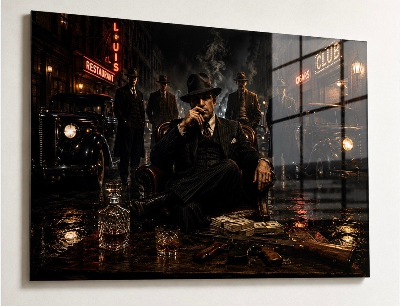 Plexiglas Schilderij Gangster Stijl 120x80 cm - Nieuwstaat, Nieuw, Ophalen of Verzenden, Schilderij, 100 tot 125 cm