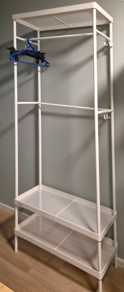 IKEA Mackapär kledingrek wit metaal, Ophalen, Gebruikt
