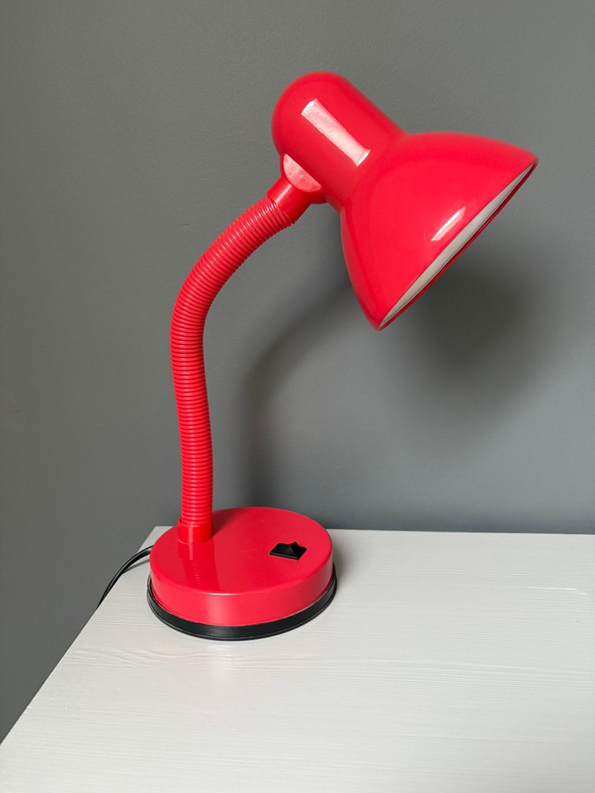 Rode bureaulamp, Bureaulamp, Gebruikt, Rood, Met schakelaar