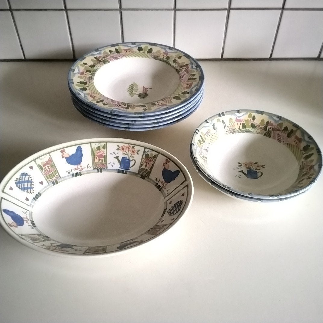 Johnson Bros meadow brook 5x diep bord, 2x schaaltje,schaal, Ophalen of Verzenden, Porselein, Overige stijlen, Bord(en)