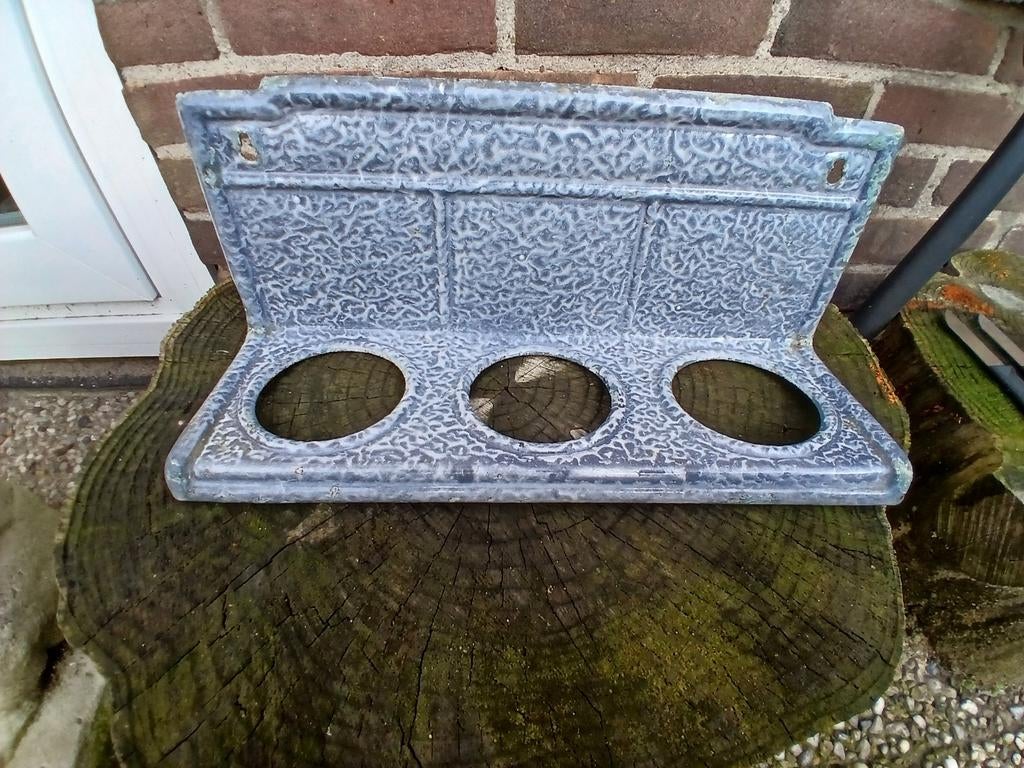 Zand Zeep Soda set emaille grijs gewolkt, Antiek en Kunst, Ophalen of Verzenden