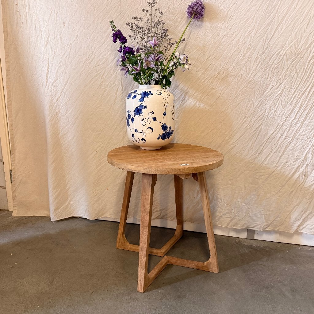 houten bijzettafel – massief teak - Gratis bezorgd, 45 tot 60 cm, TTM Wonen, Meubels – (Perzische) Tapijten en Woonaccessoires