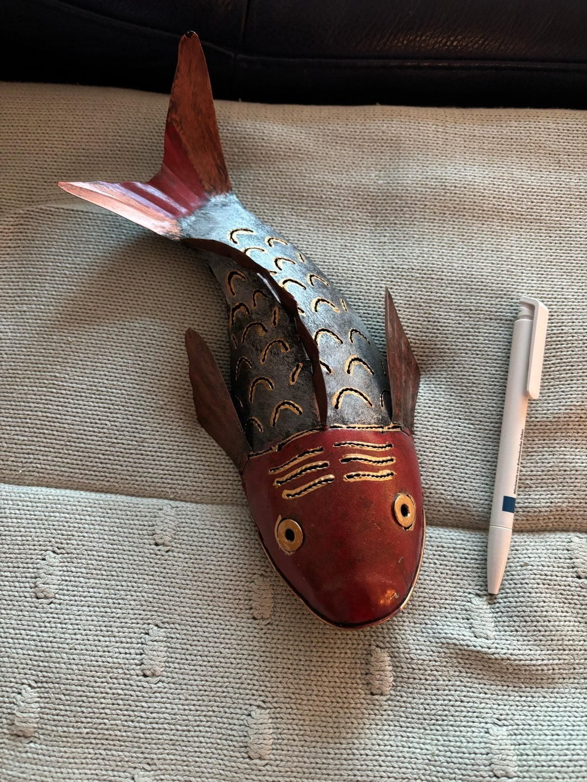 Diverse wanddecoratie: vissen en zeepaardje, Metaal, Gebruikt, Meerkleurig, Decoratieobject