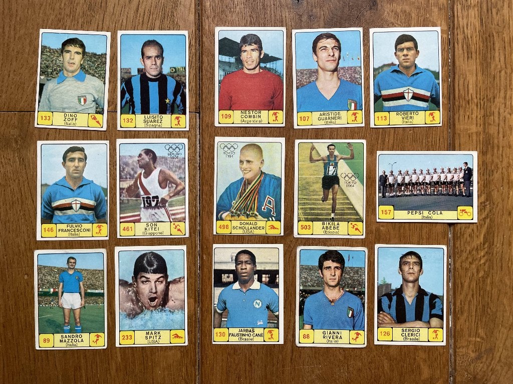 Voetbalplaatjes Panini 1968-1969 zeldzaam, Ophalen of Verzenden, Gebruikt, Buitenlandse clubs, Poster, Plaatje of Sticker