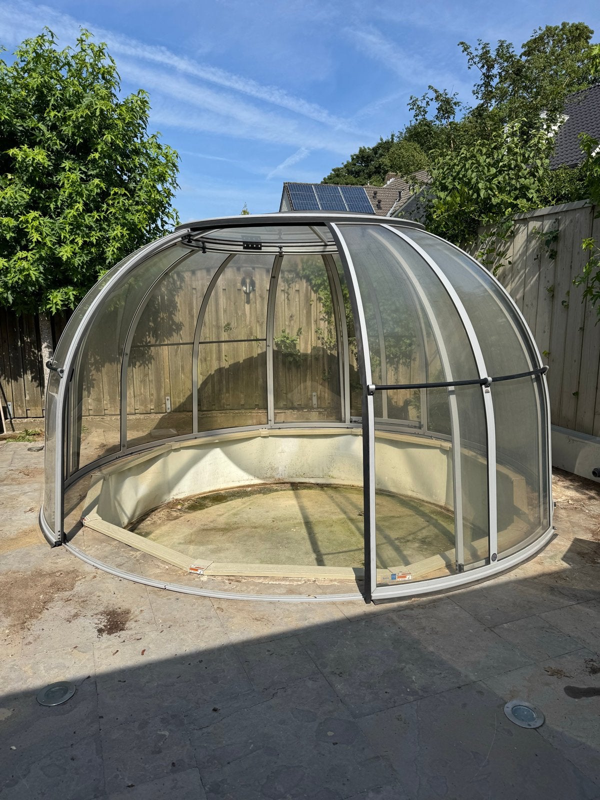 Kunststof koepel voor zwembad/zitkuil - 4m doorsnee, Gebruikt, Overige typen, Rond, 300 cm of meer