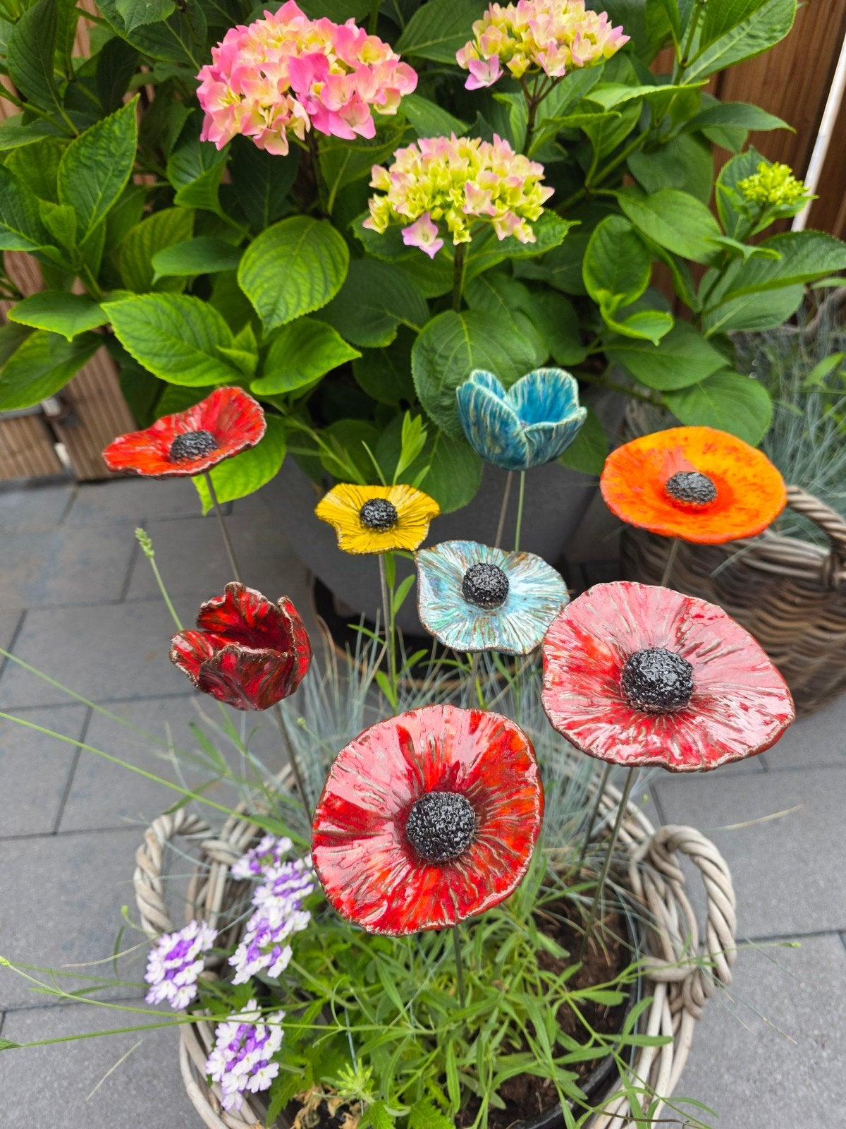 Bloemen keramiek 8 st, Ophalen of Verzenden, Halfschaduw
