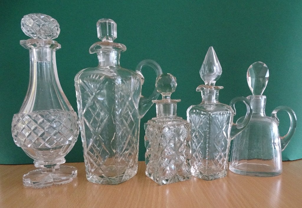 Diverse antieke Kristal Karaffen ~ kristallen karaf, Ophalen of Verzenden