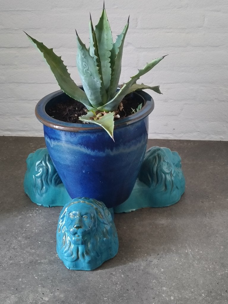 Bloempot / Schaal Dragers Leeuw  - Vintage  Bloempot Steunen, Tuin en Terras, Ophalen, Gebruikt, Balkon, Overige vormen