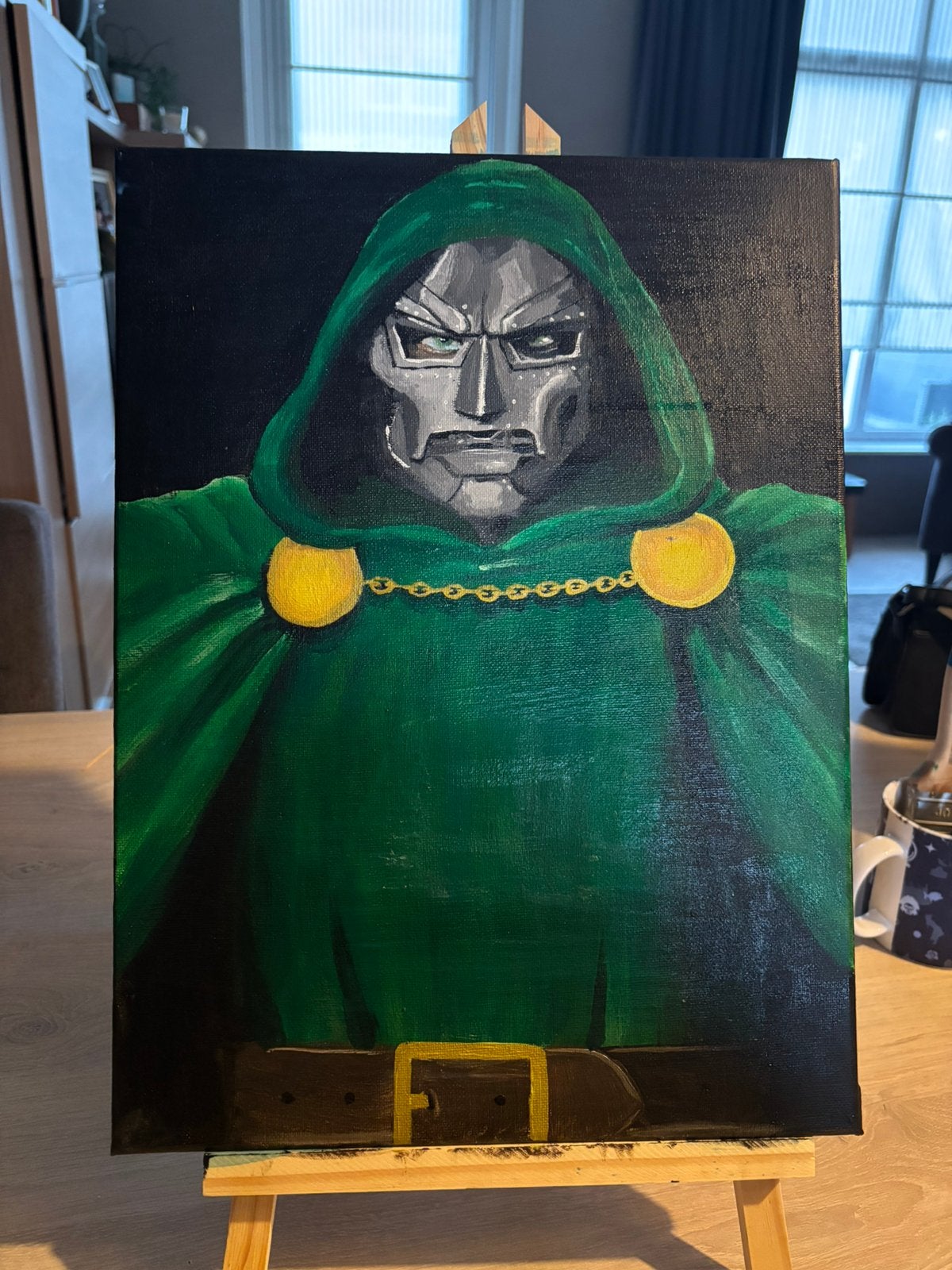 Dr Doom - “For i am DOOM”, Acrylverf, Doek, Portret of Personen, Surrealisme