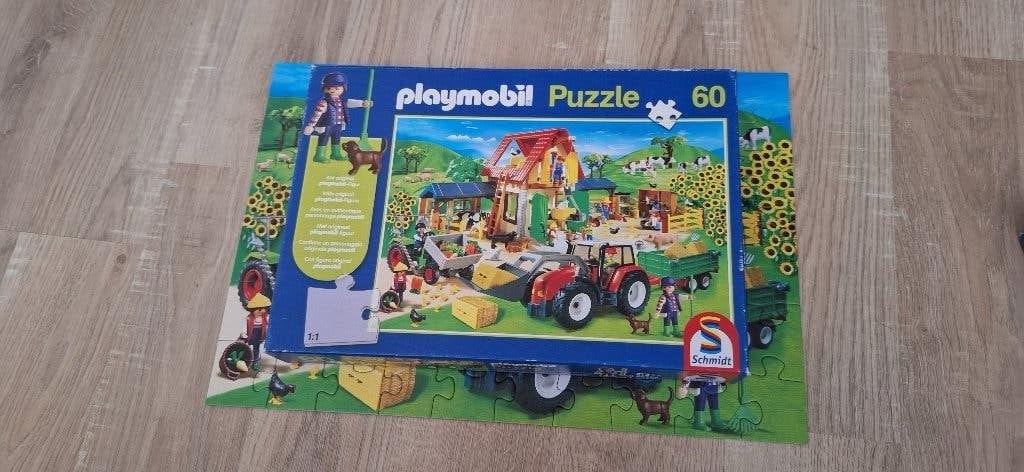 Schmidt Playmobil Op de boerderij - Puzzel 60 stukjes, Ophalen of Verzenden, Minder dan 500 stukjes, Zo goed als nieuw, Legpuzzel