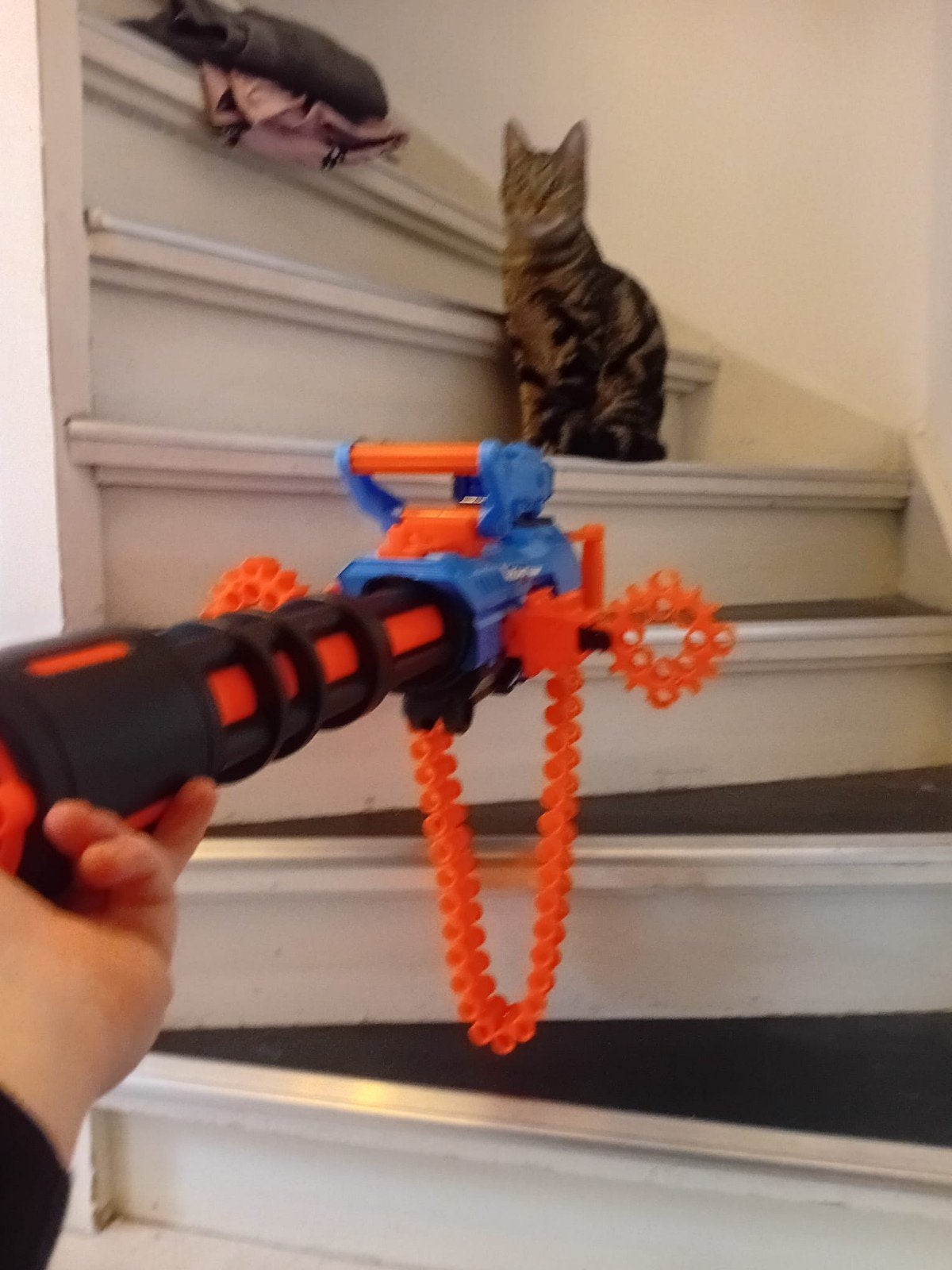 Nerf Minigun X-Shot Excel Crusher met ketting en pijltjes, Ophalen, Zo goed als nieuw, Jongen of Meisje