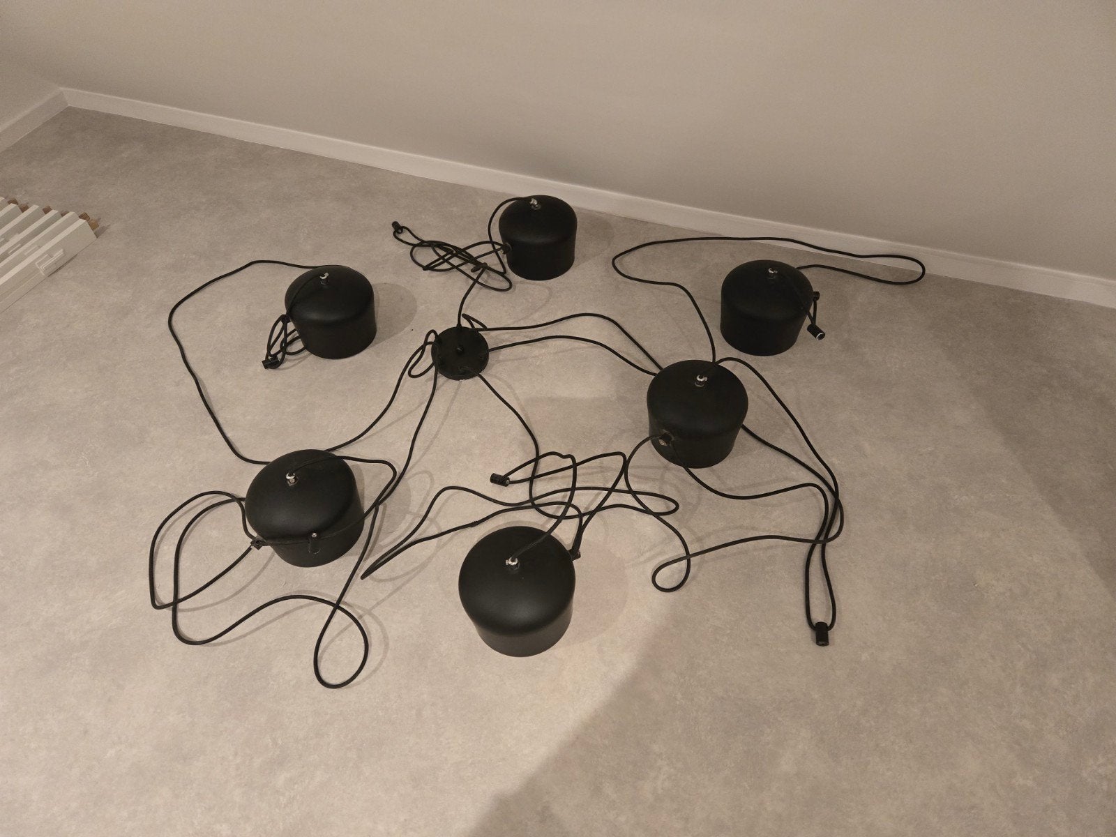6 armige hanglamp, Zo goed als nieuw, Metaal, Modern, E27 (groot)