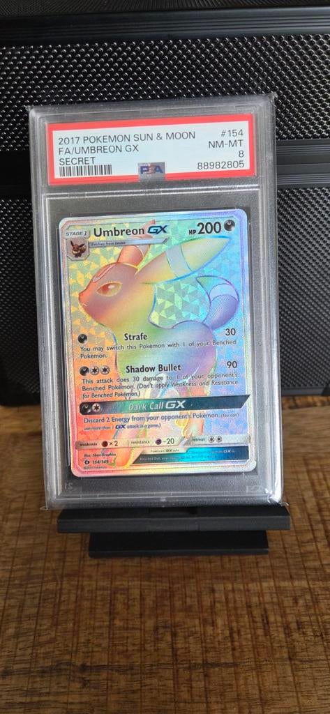Umbreon 154 GX PSA 8, Ophalen of Verzenden
