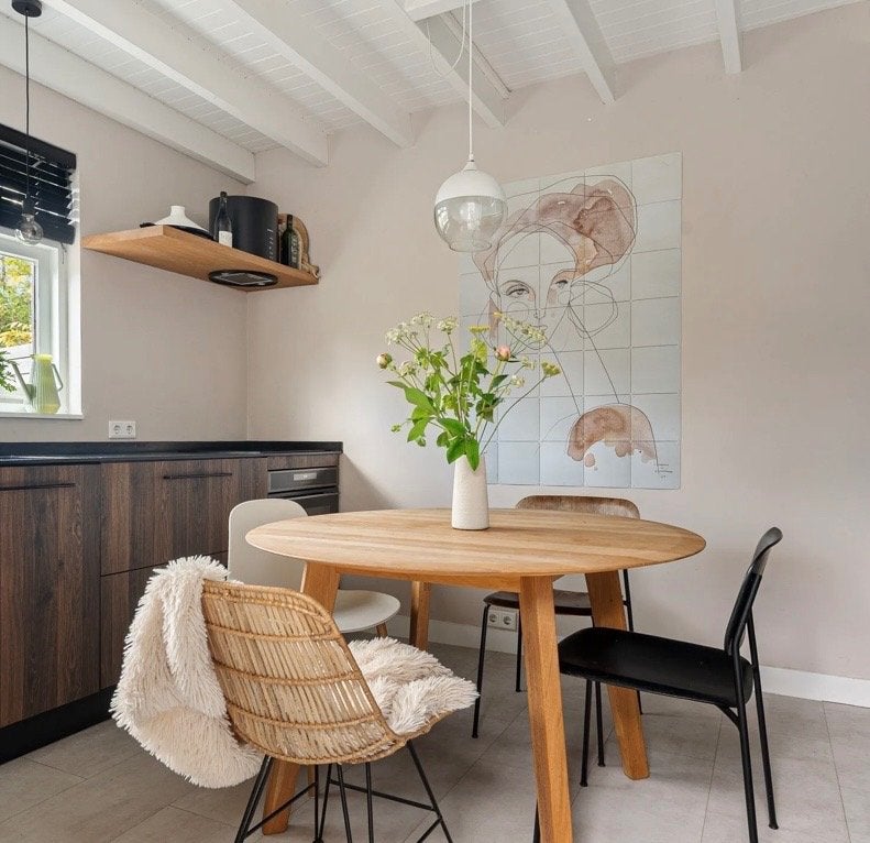 Eethoek met 4 stoelen, Huis en Inrichting, Ophalen, Gebruikt, Scandinavisch/Japandi, Vier personen