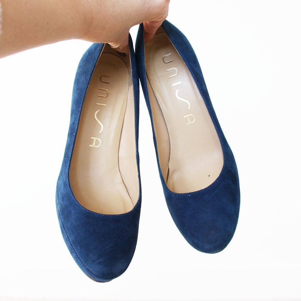 Schitterende Suede Unisa Pumps -s11 (Maat 38) € 50,-, Pumps, Blauw, Ophalen of Verzenden, Zo goed als nieuw