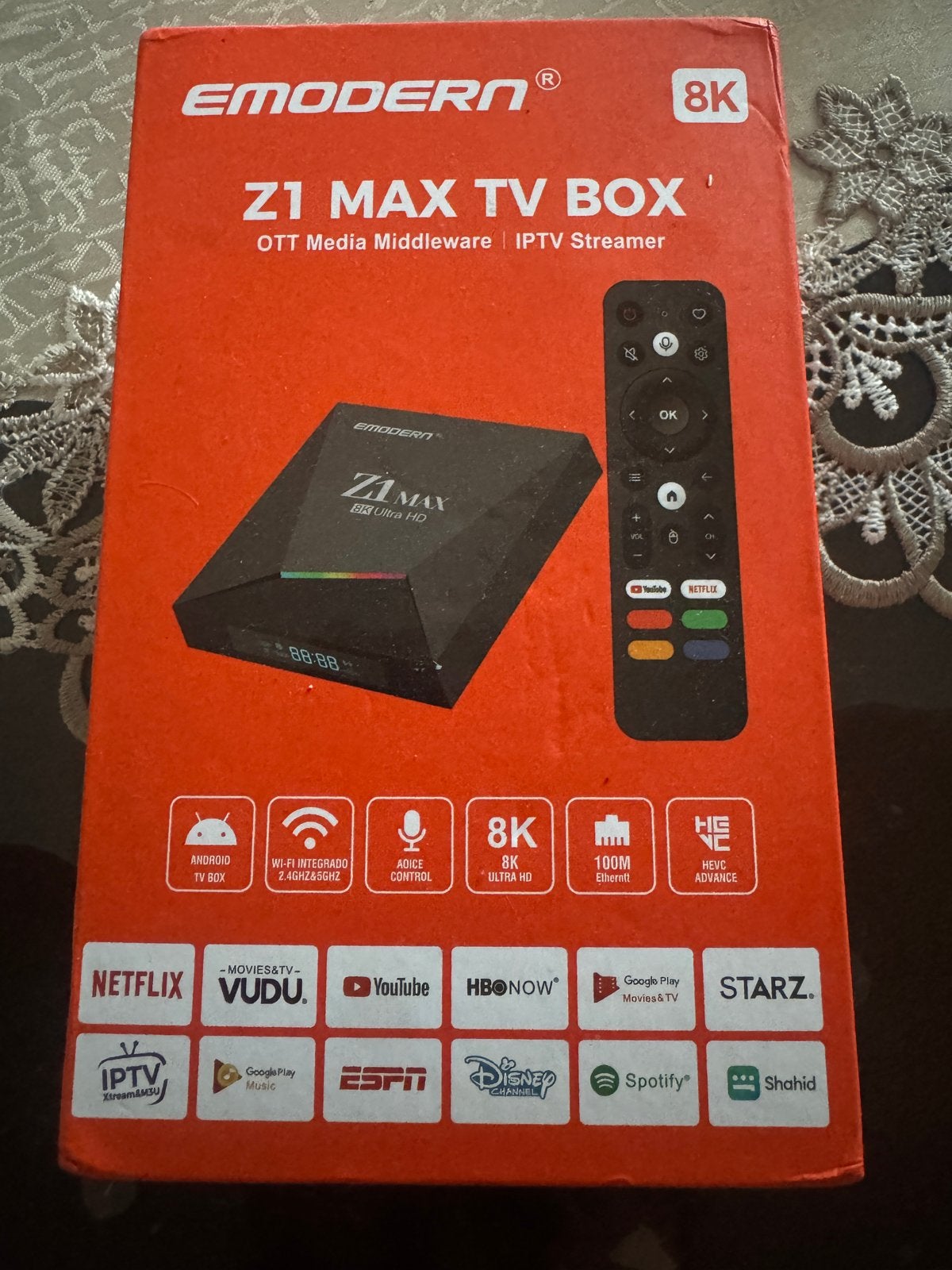 Emodern Z1 MAX 8K Ultra HD Android TV Box, Ophalen, Nieuw, HDMI, Zonder harde schijf