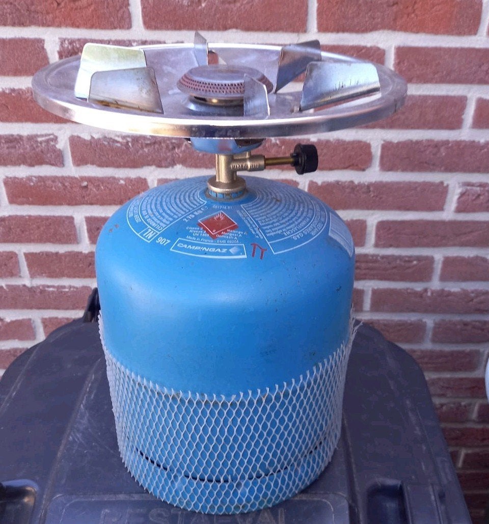 campingaz gasfles type 907 met kookpit., Ophalen of Verzenden, Gebruikt