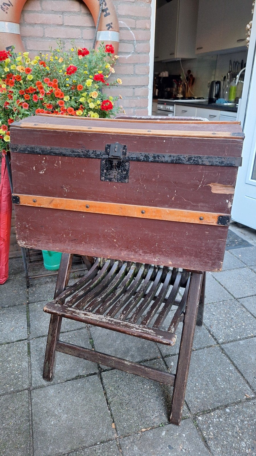 Antieke houten kist - Opknapper, Ophalen