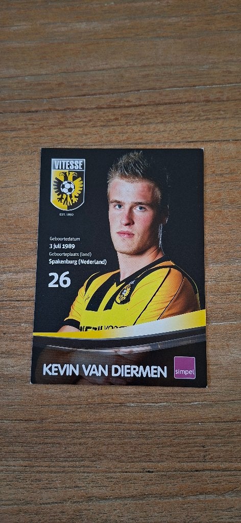 Spelerskaart; Kevin van Diermen # Vitesse, Ophalen of Verzenden, Nieuw, Vitesse, Spelerskaart