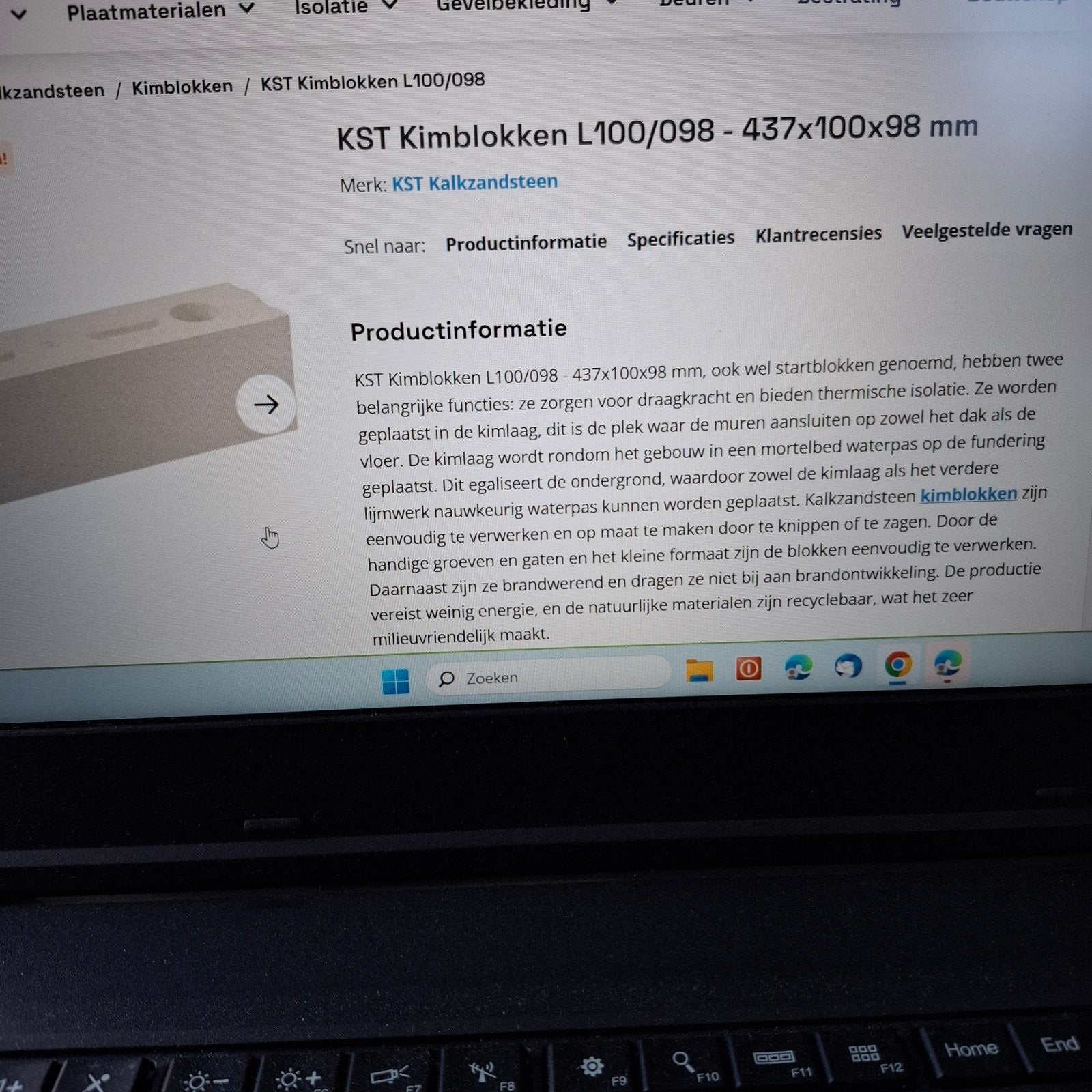 9 stuks kimblokken L100/098  (437x100x98 mm), Ophalen, Nieuw, Kalkzandstenen