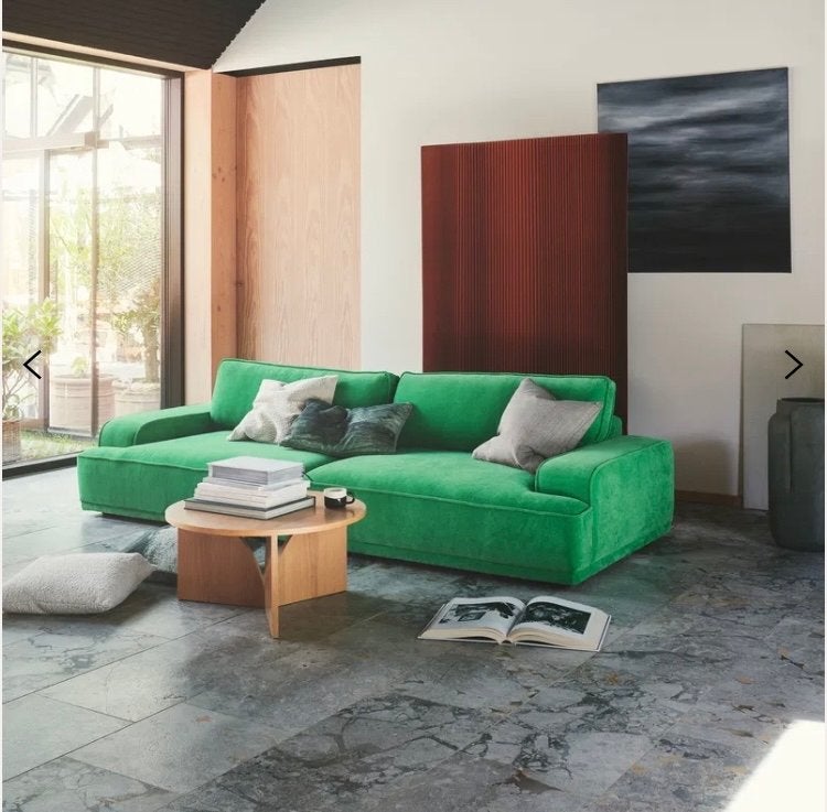 Sofa Company Bank Leonora 3 a 3,5 zitsbank moss gras green, Driepersoons, 75 tot 100 cm, Ophalen of Verzenden, Zo goed als nieuw