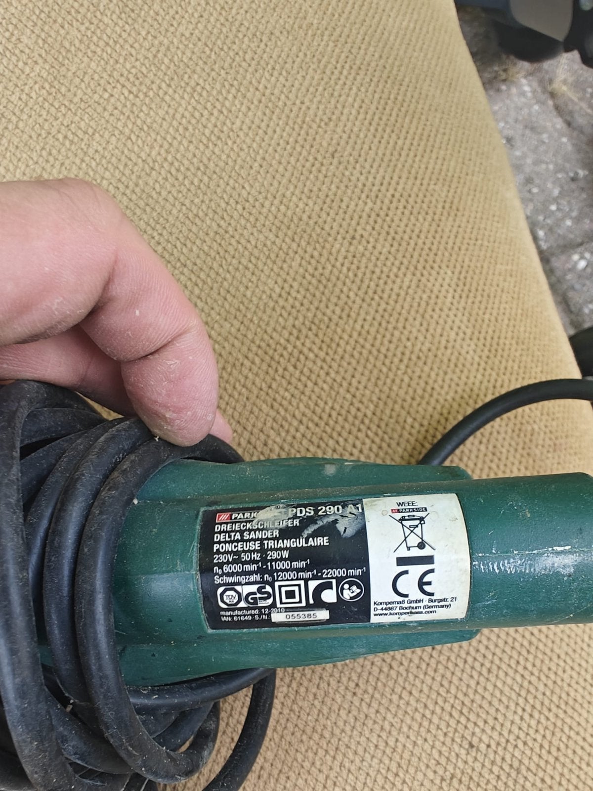 Parkside PDS 290 A1 Deltaschuurmachine - 290W, Ophalen, Gebruikt, Minder dan 600 watt, Overige typen