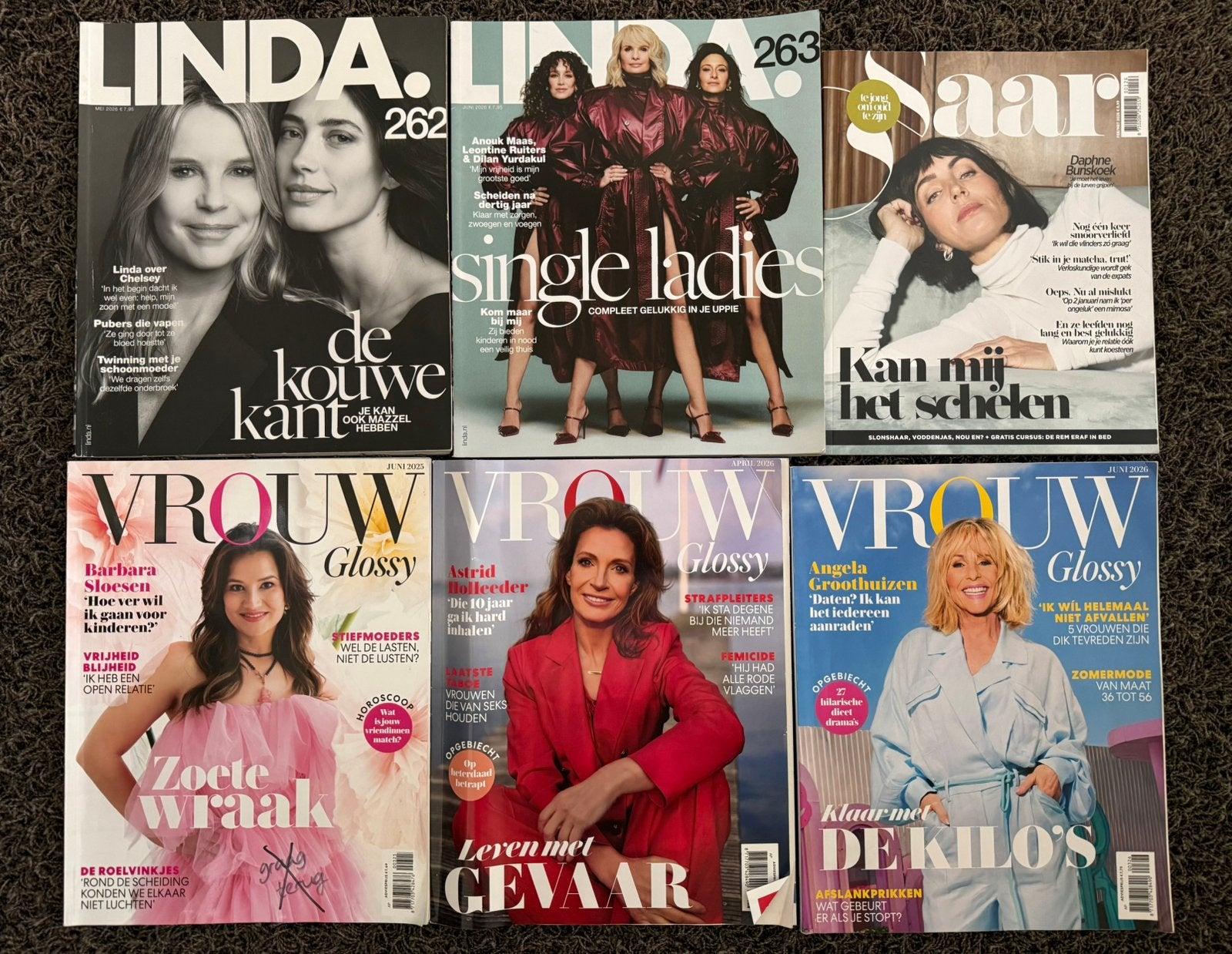 Linda Vrouw Glossy Saar 6 x, Boeken, Tijdschriften en Kranten, Ophalen of Verzenden, Zo goed als nieuw, Damesbladen