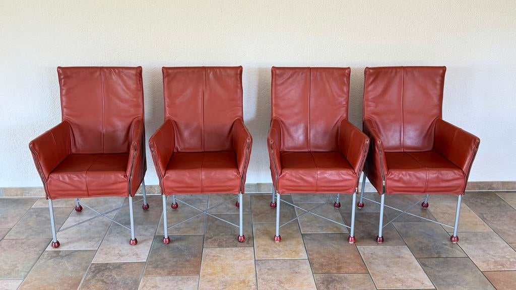 Montis Chaplin stoelen, 4 stuks, Gebruikt, Overige kleuren, Leer, Ophalen of Verzenden
