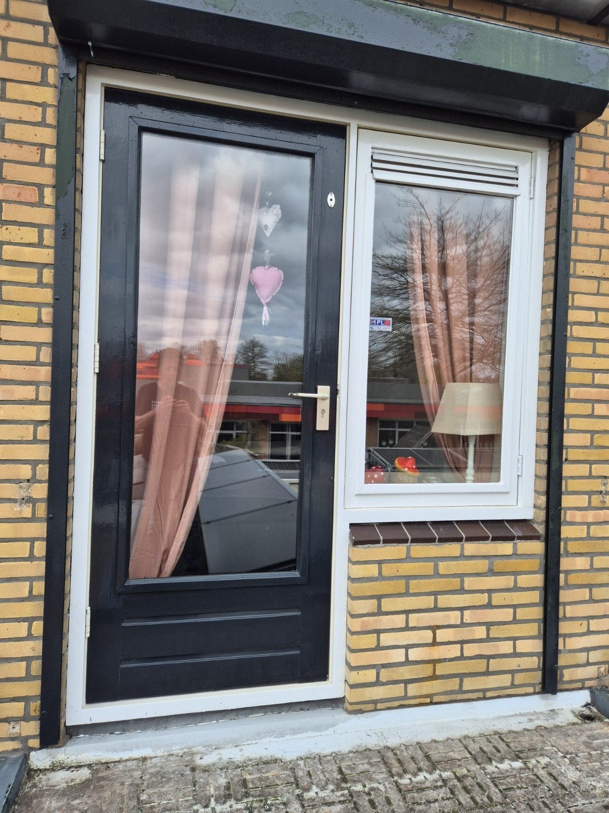 Balkon deur 83 bij 201 met glas, Deurkozijn, 150 tot 225 cm, Hout, Ophalen