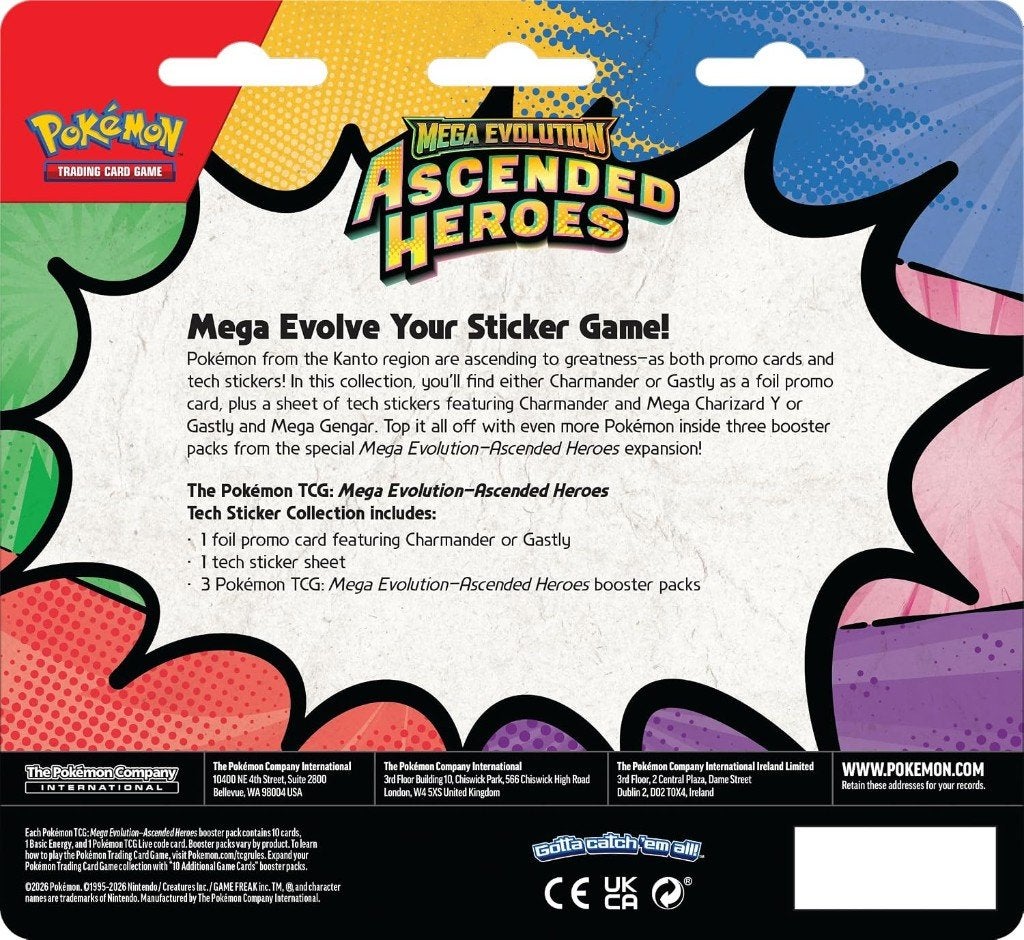 Pokémon Ascended Heroes Tech Sticker Charmander 3-Pack, Ophalen of Verzenden, Nieuw, Booster, Foil