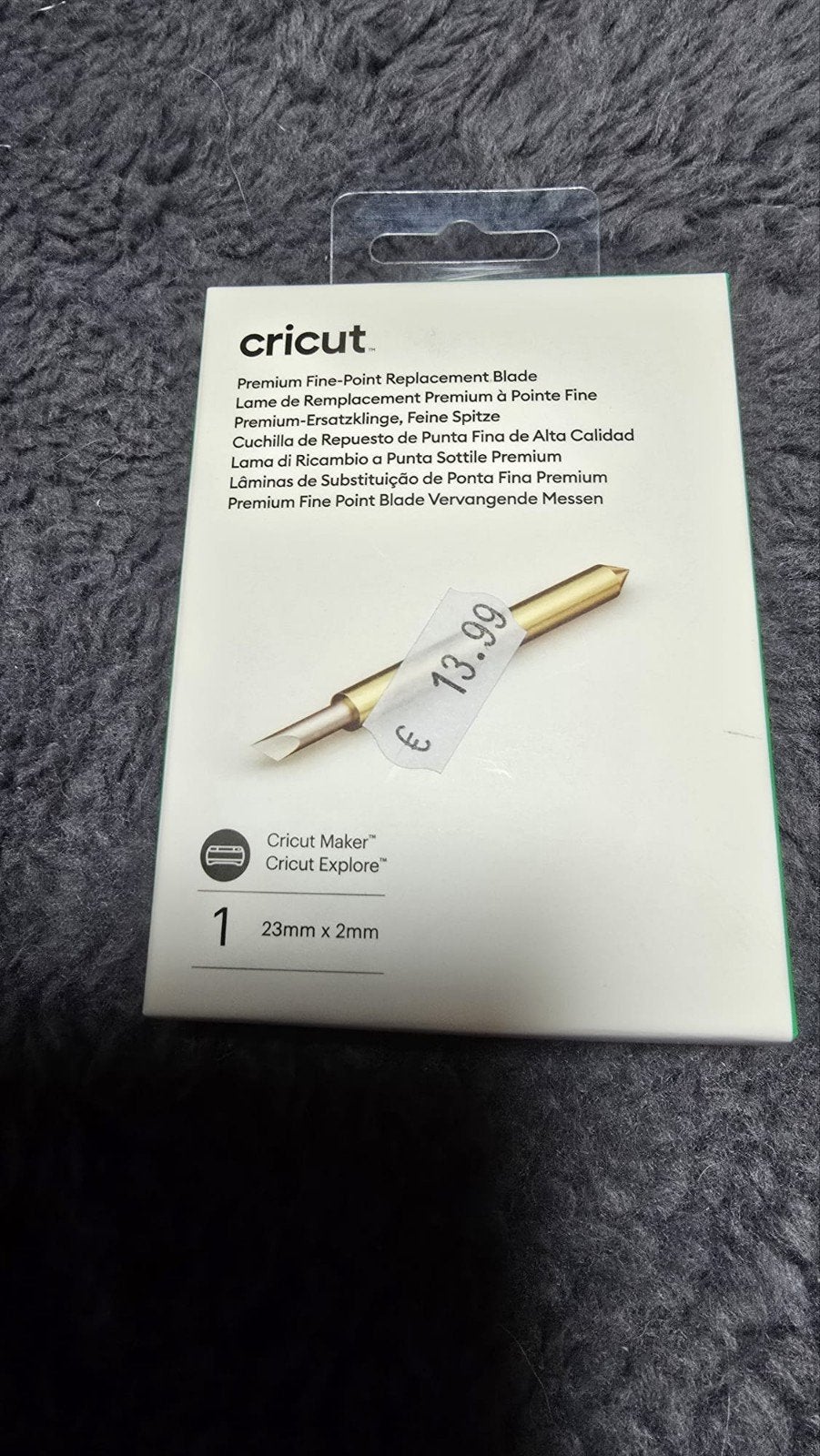 Cricut Premium Fine-Point Vervangend Mesje, Goud, Gereedschap of Toebehoren, Nieuw, Geschikt voor karton