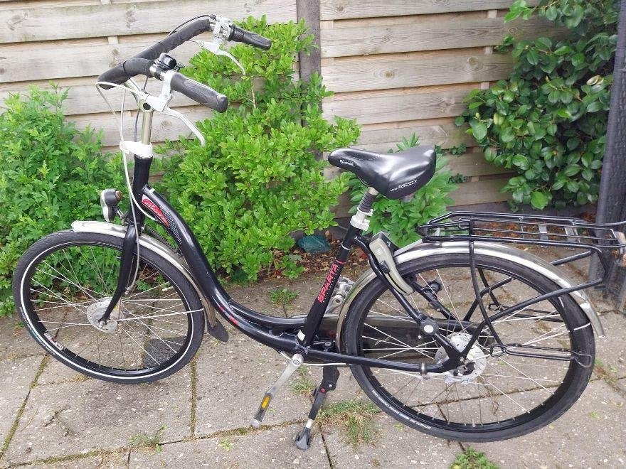 Sparta Amazone damesfiets 26 inch handrem & met breed stuur, Ophalen, Sparta, 47 tot 50 cm, Gebruikt