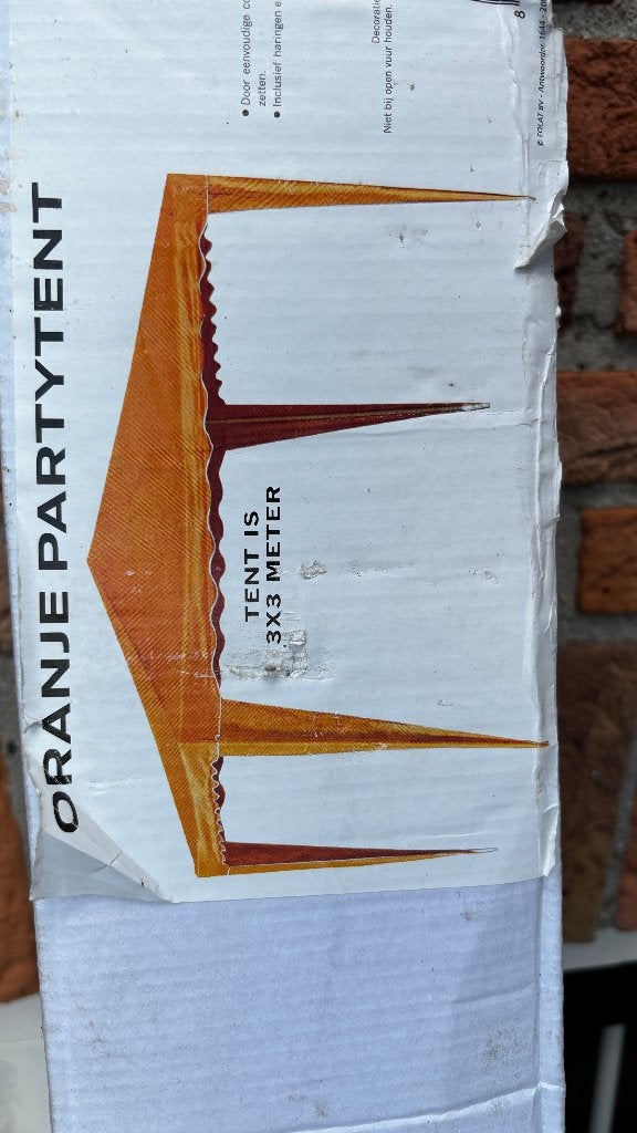 Oranje partytent; nieuw in doos., Tuin en Terras, Partytenten, Opvouwbaar, Minder dan 4 meter, Nieuw, Minder dan 5 meter
