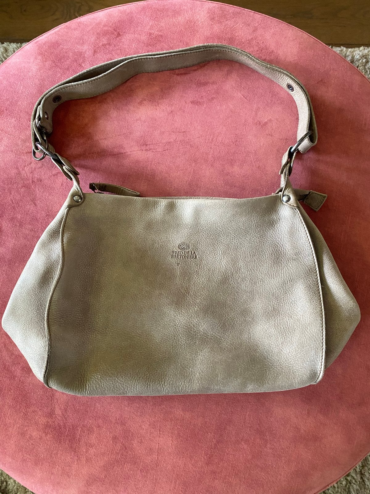 Fred de la Bretoniere Handtas met Portemonnee - Taupe, Sieraden, Tassen en Uiterlijk, Ophalen, Gebruikt, Bruin, Handtas