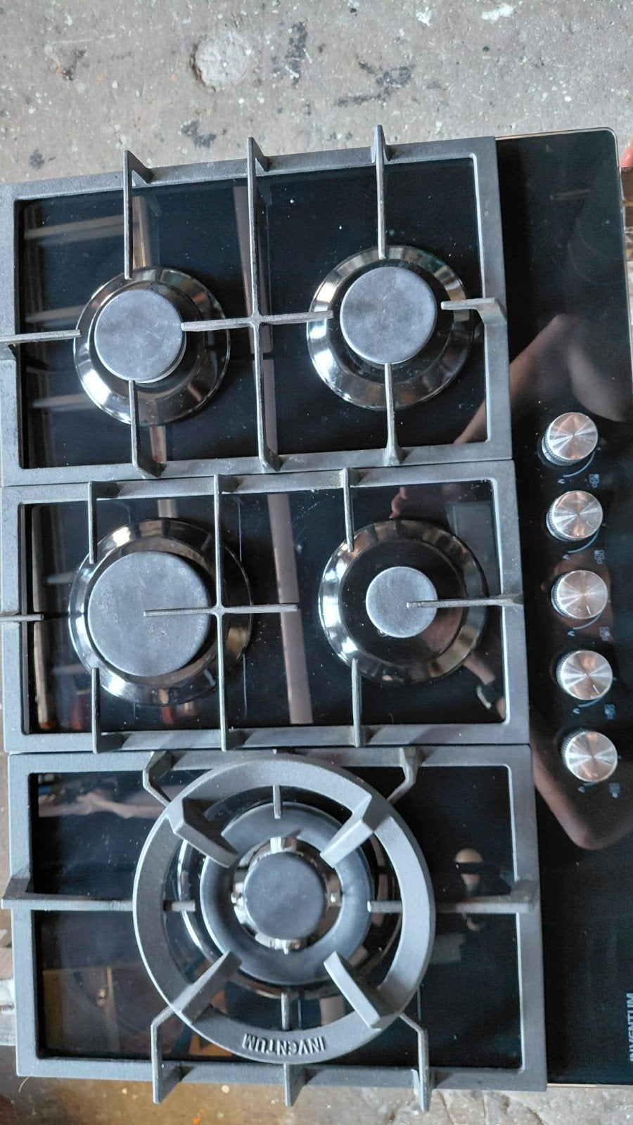 Inventum IKG7523VWG Inbouw Gasfornuis - Zwart Glas, Witgoed en Apparatuur, Fornuizen, Ophalen, Minder dan 85 cm, 60 cm of meer