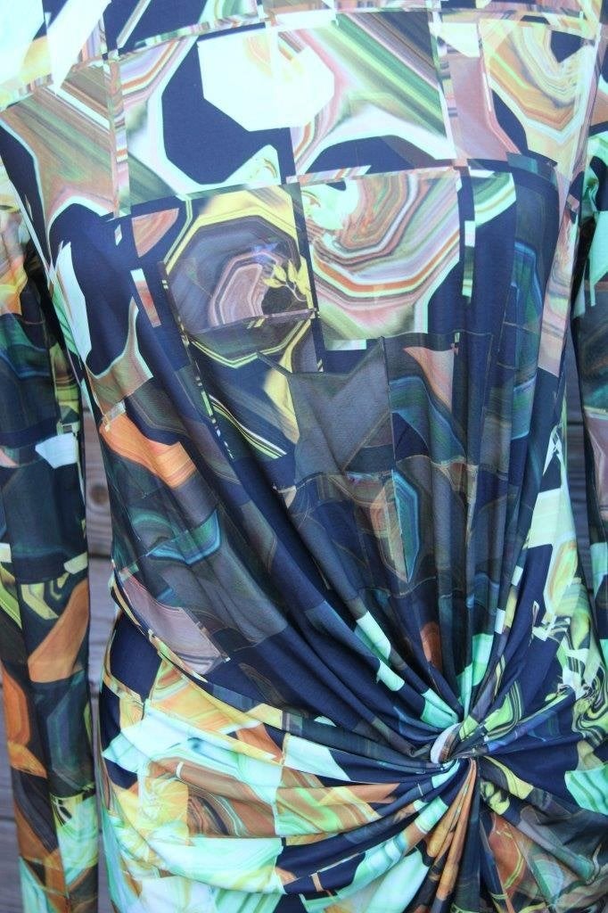 Jurk zwart/ groen/ geel Ted Baker mt 3 (EU38) Vaste prijs, Maat 38/40 (M), Zwart, Ophalen of Verzenden, Zo goed als nieuw