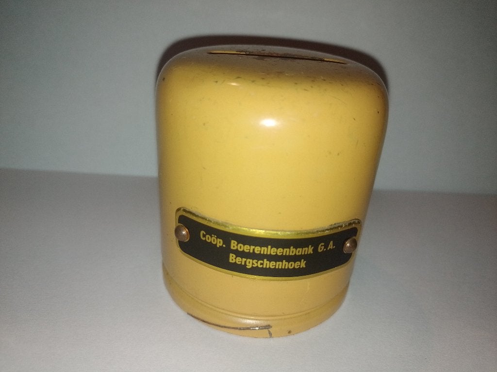 Spaarpot Coöp. Boerenleenbank G.A. Bergschenhoek., Ophalen of Verzenden, Gebruikt, Metaal of Blik, Overige thema's