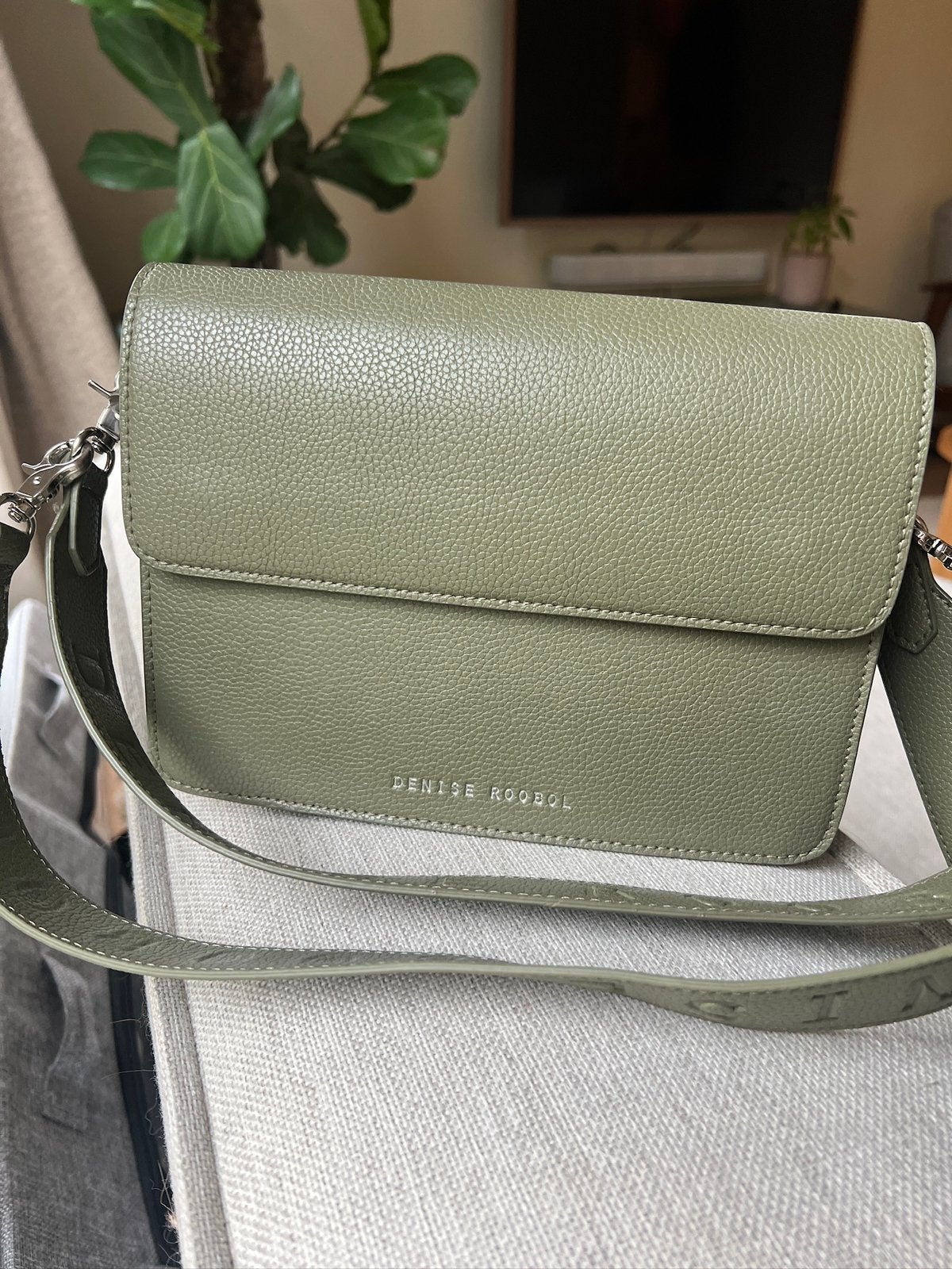 Denise Roobol - Mini Nikki Bag - Green Mud, Ophalen of Verzenden, Nieuw, Groen, Leer