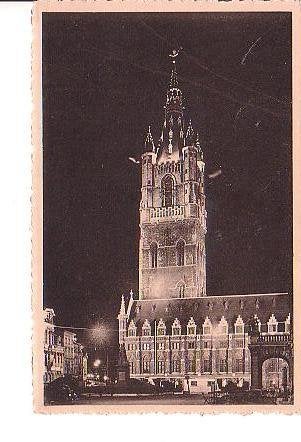 Ansichtkaart 	Gent (België)	Belfort	Verlicht op de V dag, Verzenden, 1940 tot 1960, Ongelopen, Oost-Vlaanderen