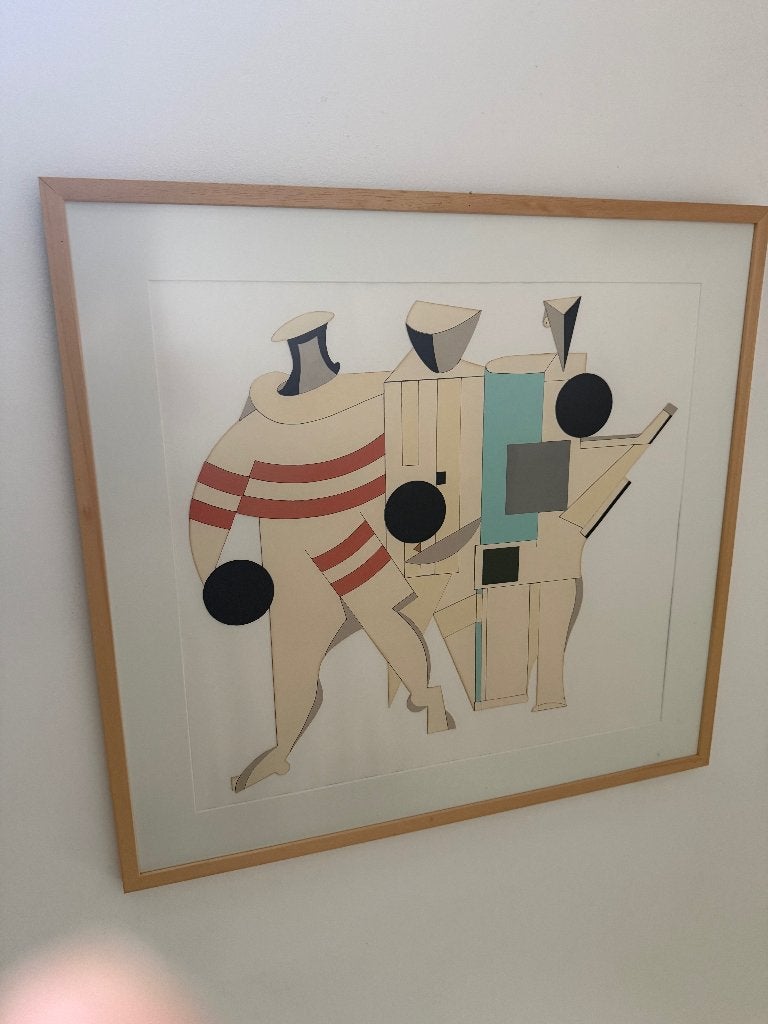 Sportsmen El Lissitzky professioneel reproductie snijwerk, Ingelijst, Ophalen, Abstract, Overige techniek