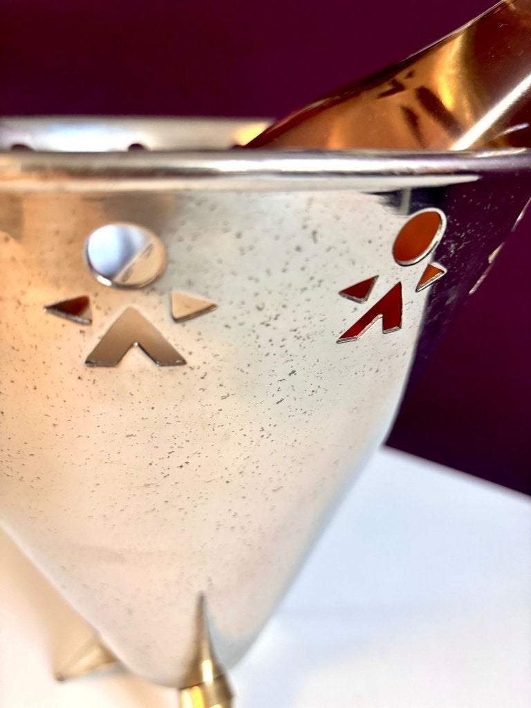 Wijnkoeler - stijl van Philippe Starck Alessi, Flessenkoeler, Gebruikt, Zilver, Ophalen of Verzenden