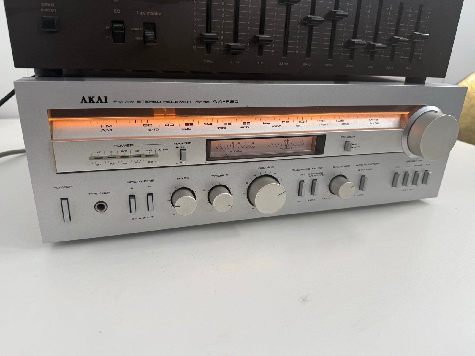 Akai AA-R20 FM/AM Stereo Receiver met Technics Equalizer, Audio, Tv en Foto, Stereo-sets, Ophalen, Gebruikt, ., Tuner of Radio