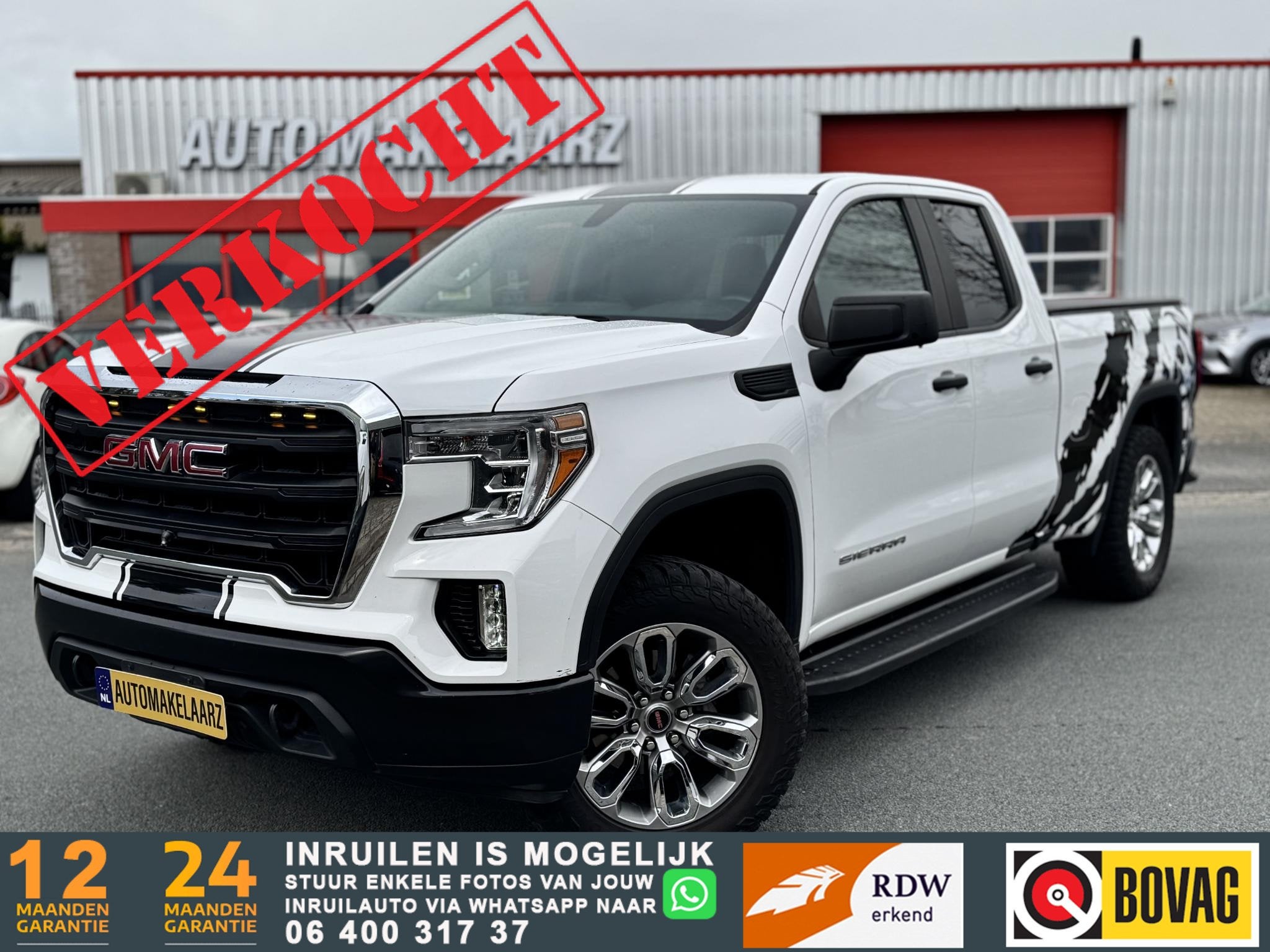GMC Sierra 1500 5.3 V8 LPG 200L MARGE CARPLAY TOP, Auto's, Automaat, Dealer onderhouden, 2408 kg, Gebruikt