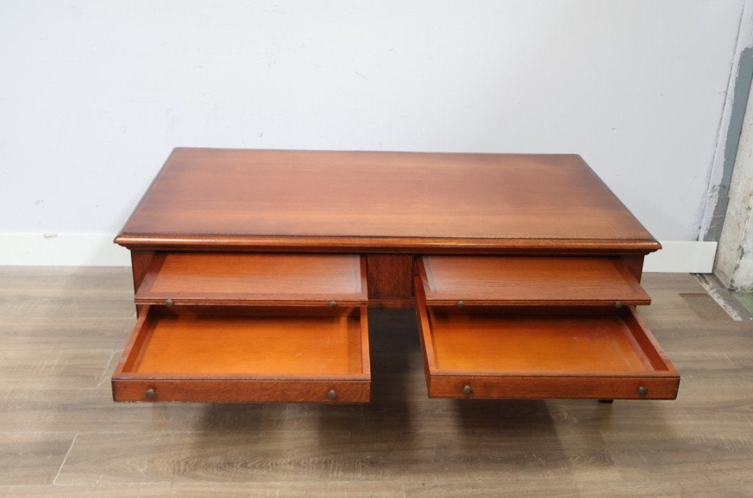Klassieke mahonie salontafel met uittrekbladen en laden, Antiek en Kunst, Ophalen