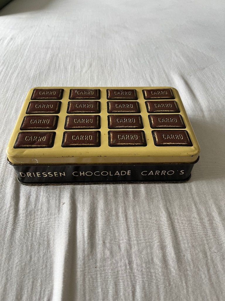 Vintage Driessen Chocolaad Carro’s Blik (Reliëfdeksel), Ophalen of Verzenden, Gebruikt, Overige, Overige merken