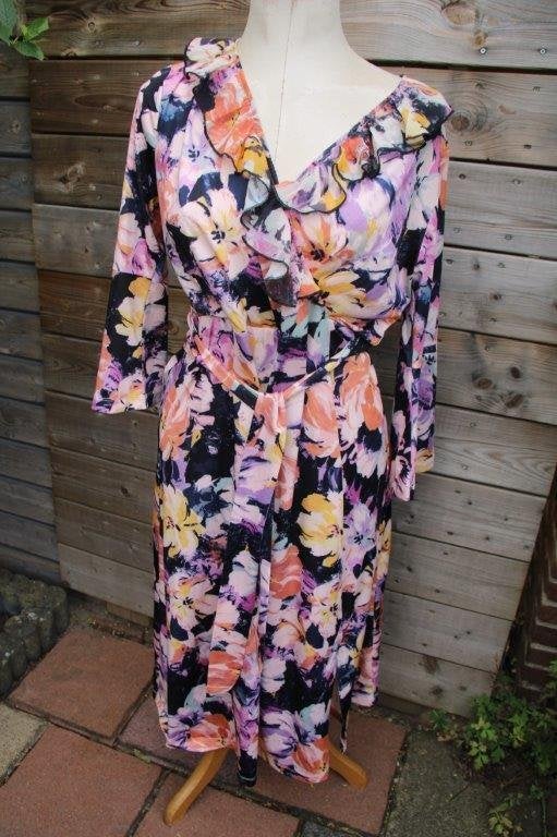 Overslagjurk lila/ roze/ oranje K-Design mt L Vaste prijs, K-design, Maat 42/44 (L), Oranje, Ophalen of Verzenden