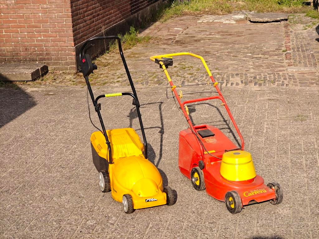 Elektrische grasmaaiers Stiga en Wolfsgarten, Tuin en Terras, Grasmaaiers, Ophalen of Verzenden, Gebruikt, Elektrische grasmaaier